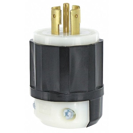 Locking Plug, L23-20P, 20 A, 347/600V AC, Three Phase, 4 Pole, Screw Terminals, Black, White MPN:2531