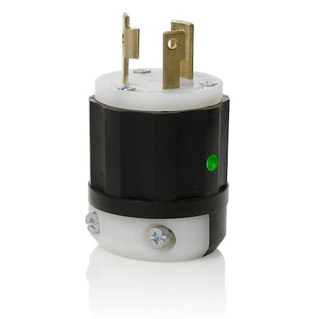 Locking Plug, L5-30P, 30 A, 125V AC, 2 Pole, Screw Terminals, Black, White MPN:2611-PLC