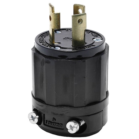 Locking Plug, L6-30P, 30 A, 250V AC, Single Phase, 2 Pole, Screw Terminals, Black MPN:2621-B