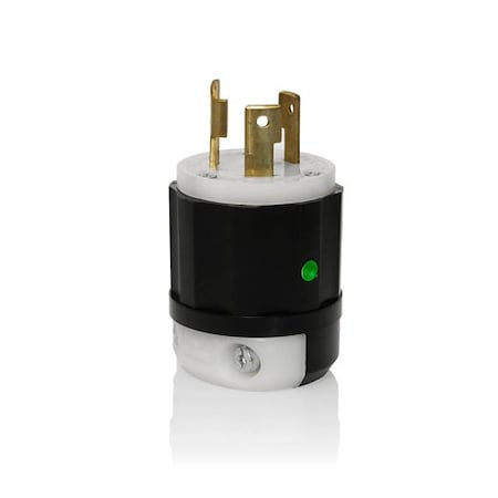 Locking Plug, L6-30P, 30 A, 250V AC, 2 Pole, Screw Terminals, Black, White MPN:2621-PLC