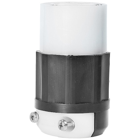 Locking Connector, L8-30R, 30 A, 480V AC, Single Phase, 2 Pole, Screw Terminals, Black, White MPN:2643