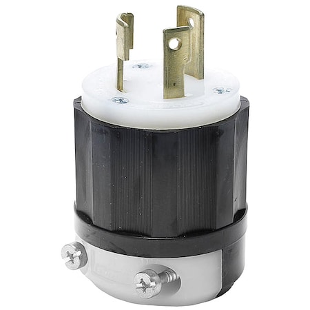Locking Plug, L11-30P, 30 A, 250V AC, Three Phase, 3 Pole, Screw Terminals, Black, White MPN:2671
