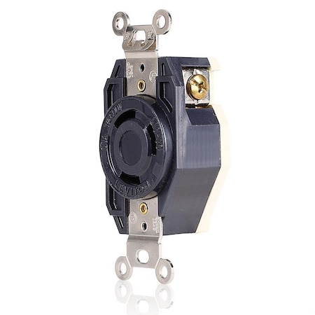 Flanged Locking Receptacle, L13-30R, 30 A, 600V AC, Three Phase, 3 Pole, Flush Mount, Black MPN:2690