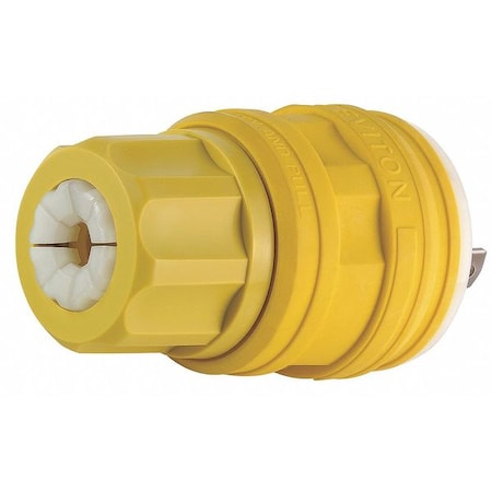 Watertight Locking Plug, L7-20P, 20 A, 277V AC, Single Phase, 2 Pole, Screw Terminals, Yellow MPN:26W49