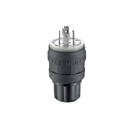 Watertight Locking Plug, L14-20P, 20 A, 125/250V AC, Single Phase, 3 Pole, Screw Terminals, Black MPN:26W74-B