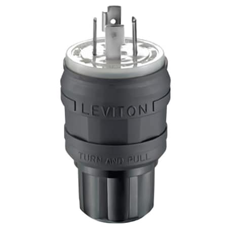 Watertight Locking Plug, L15-20P, 20 A, 250V AC, Three Phase, 3 Pole, Screw Terminals, Black MPN:26W75-B