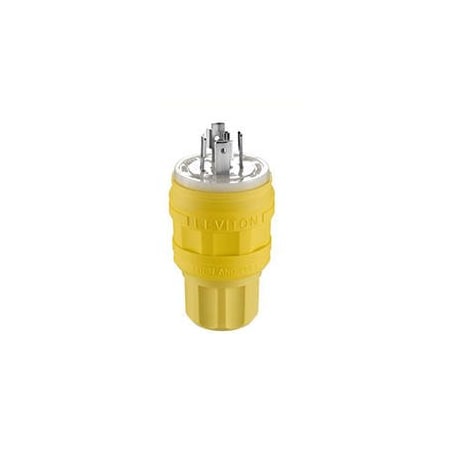 Watertight Locking Plug, L23-20P, 20 A, 347/600V AC, Three Phase, 4 Pole, Screw Terminals, Yellow MPN:26W83
