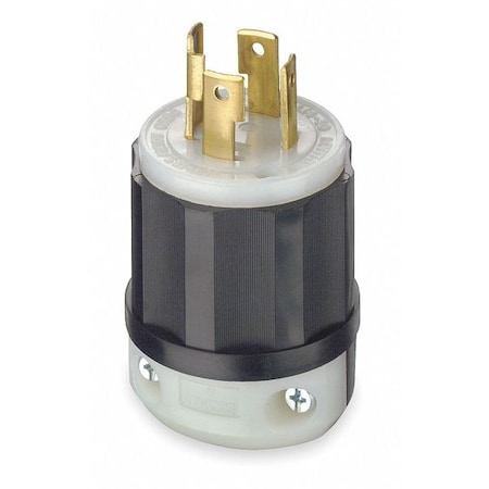 Locking Plug, L14-30P, 30 A, 125/250V AC, Single Phase, 3 Pole, Screw Terminals, Black, White MPN:2711