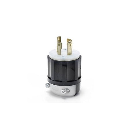 Locking Plug, L15-30P, 30 A, 250V AC, Three Phase, 3 Pole, Screw Terminals, Black, White MPN:2721