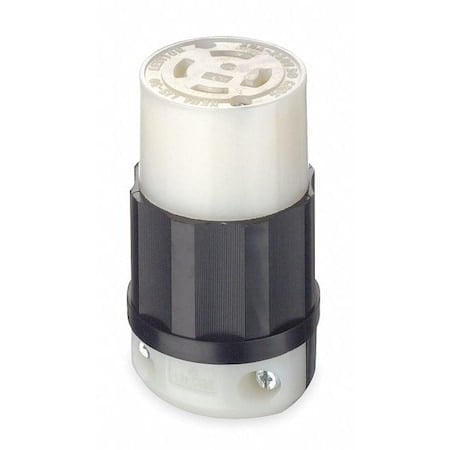 Locking Connector, L15-30R, 30 A, 250V AC, Three Phase, 3 Pole, Screw Terminals, Black, White MPN:2723