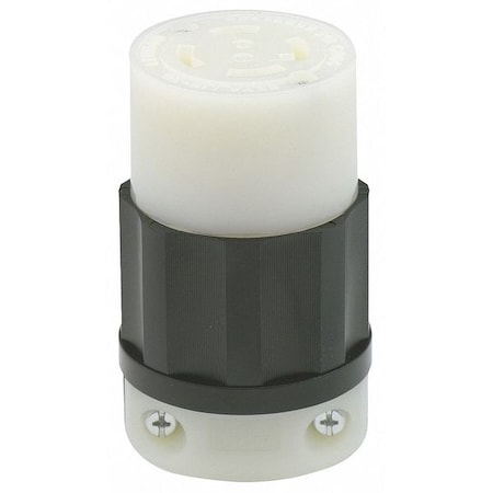 Locking Connector, L16-30R, 30 A, 480V AC, Three Phase, 3 Pole, Screw Terminals, Black, White MPN:2733