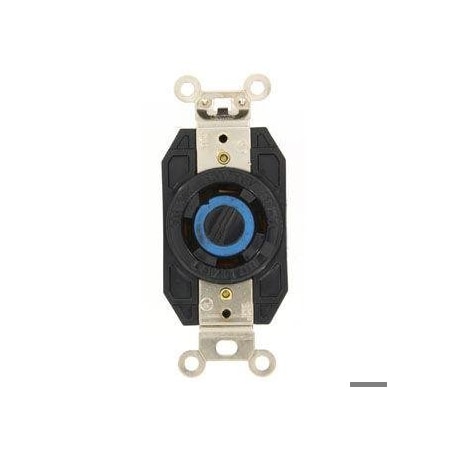 Flanged Locking Receptacle, L18-30R, 30 A, 120/208V AC, Three Phase, 4 Pole, Flush Mount, Black MPN:2750