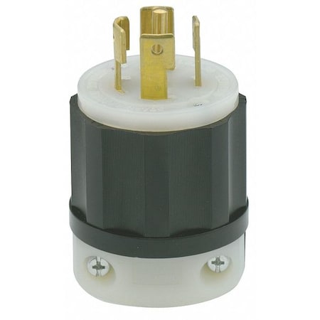 Locking Plug, L21-30P, 30 A, 120/208V AC, Three Phase, 4 Pole, Screw Terminals, Black, White MPN:2811