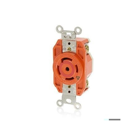 Locking Receptacle, L22-30R, 30 A, 277/480V AC, Three Phase, 4 Pole, Flush Mount, Screw Terminals MPN:2820-IG
