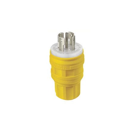Watertight Locking Plug, L23-30P, 30 A, 347/600V AC, Three Phase, 4 Pole, Screw Terminals, Yellow MPN:28W83