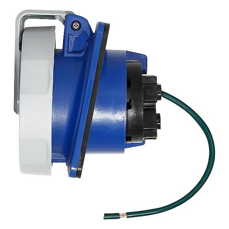 Pin & Sleeve Receptacle, 30 A, 250V AC, Single Phase, 2 Pole, IEC Grounding, Blue MPN:330R6WLEV