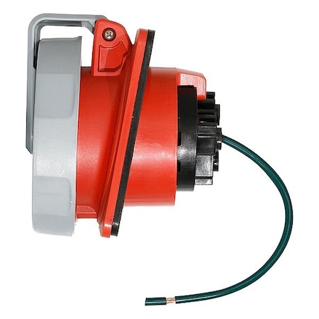 Pin & Sleeve Receptacle, 30 A, 480V AC, Single Phase, 2 Pole, IEC Grounding, Red MPN:330R7WLEV