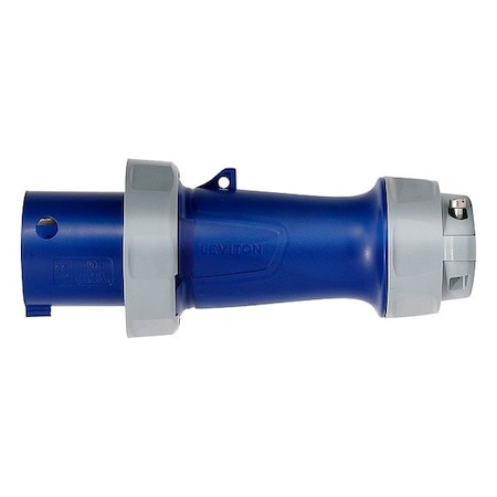 Pin & Sleeve Plug, 60/63 A, 250V AC, Single Phase, 2 Pole, IEC Grounding, Blue, NEMA 3R, 4X, 6P, 12 MPN:360P6WLEV