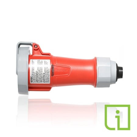 Pin & Sleeve Connector, 30 A, 480V AC, Three Phase, 3 Pole, IEC Grounding, NEMA 3R, 4X, 6P, 12 MPN:430C7WLEVPIA