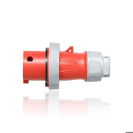 Pin & Sleeve Plug, 30 A, 480V AC, Three Phase, 3 Pole, IEC Grounding, Red, NEMA 3R, 4X, 6P, 12 MPN:430P7WLEV
