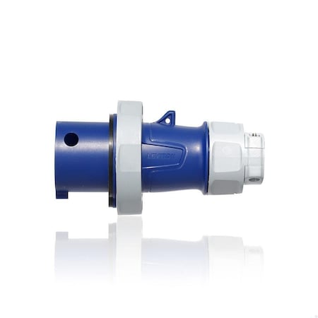 Pin & Sleeve Plug, 30/32 A, 250V AC, Three Phase, 3 Pole, IEC Grounding, Blue, NEMA 3R, 4X, 6P, 12 MPN:430P9WLEV