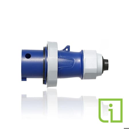 Pin & Sleeve Plug, 30 A, 250V AC, Three Phase, 3 Pole, IEC Grounding, Blue, NEMA 3R, 4X, 6P, 12 MPN:430P9WLEVPIA