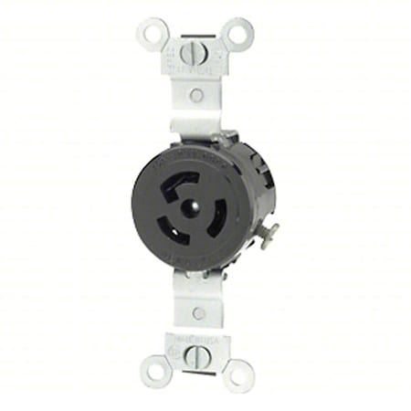 LockingReceptacle, 15A, 1-1/2hp, 250VAC, Blk MPN:4560