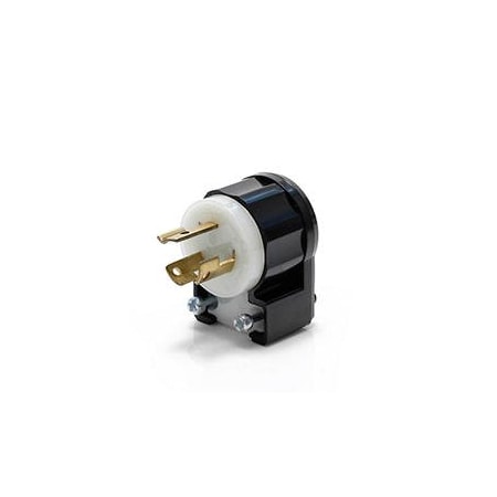 Locking Plug, L6-15P, 15 A, 250V AC, Single Phase, 2 Pole, Screw Terminals, Black, White MPN:4570-CA