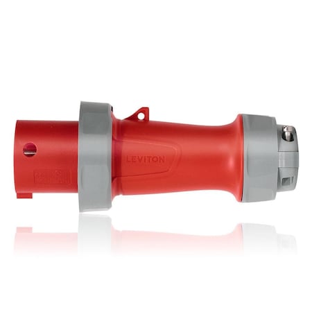 Pin & Sleeve Plug, 60 A, 480V AC, Three Phase, 3 Pole, IEC Grounding, Red, NEMA 3R, 4X, 6P, 12 MPN:460P7WLEV