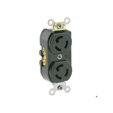 Locking Receptacle, L5-15R, 15 A, 125V AC, Single Phase, 2 Pole, Flush Mount, Screw Terminals MPN:4700