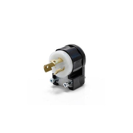 Locking Plug, L5-15P, 15 A, 125V AC, Single Phase, 2 Pole, Screw Terminals, Black, White MPN:4720-CA
