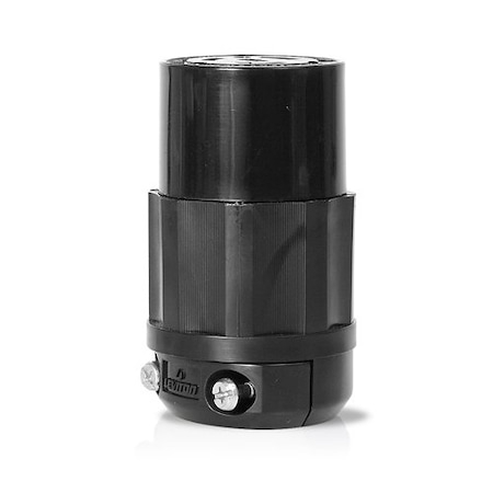 Locking Connector, L5-15R, 15 A, 125V AC, Single Phase, 2 Pole, Screw Terminals, Black MPN:4729-CB