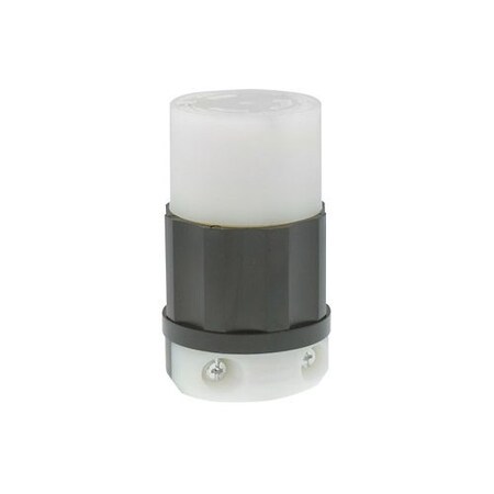Locking Connector, L5-15R, 15 A, 125V AC, Single Phase, 2 Pole, Screw Terminals, Black, White MPN:4729-PLC