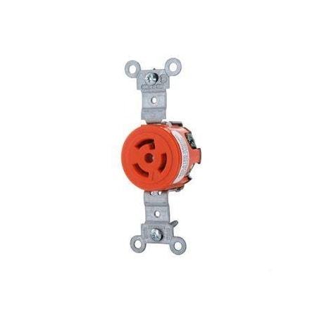 Locking Receptacle, L7-15R, 15 A, 277V AC, 2 Pole, Screw Terminals, Orange MPN:4760-IG