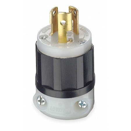 Locking Plug, L7-15P, 15 A, 277V AC, Single Phase, 2 Pole, Screw Terminals, Black, White MPN:4770-C