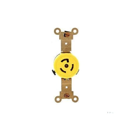 Locking Receptacle, L7-15R, 15 A, 277V AC, 2 Pole, Screw Terminals, Yellow MPN:47CM-60