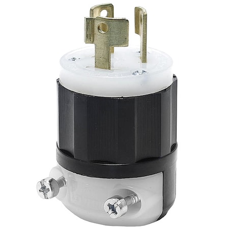 Locking Plug, L11-15P, 15 A, 250V AC, Three Phase, 3 Pole, Screw Terminals, Black, White MPN:4880-C