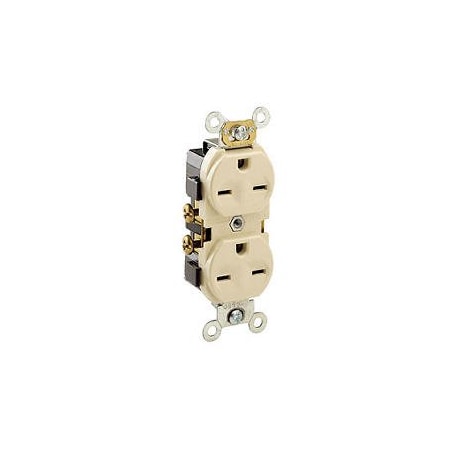 Duplex Straight Blade Receptacle, 6-15R, 15 A, 250V AC, 2 Pole, 3 Wire, Flush Mount, Grounded MPN:5028-I
