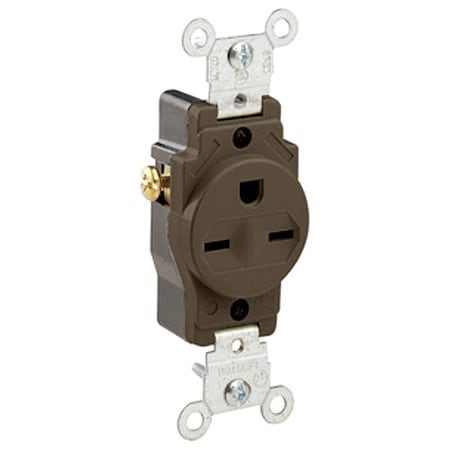 Straight Blade Receptacle, 6-15R, 15 A, 250V AC, 2 Pole, 3 Wire, Flush Mount, Grounded MPN:5029