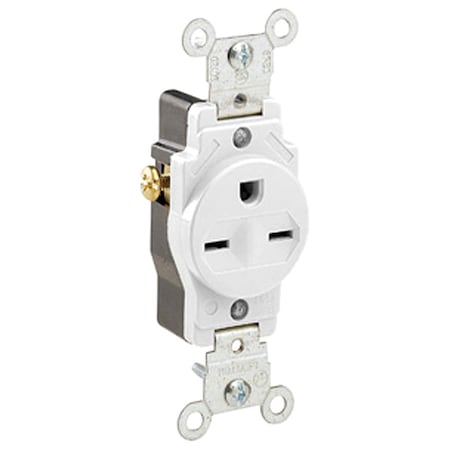 Straight Blade Receptacle, 6-15R, 15 A, 250V AC, 2 Pole, 3 Wire, Flush Mount, Grounded MPN:5029-W