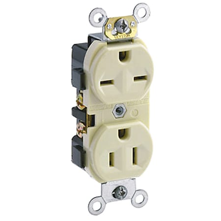 Straight Blade Receptacle, 5-15R, 6-15R, 15 A, 125V AC, 2 Pole, 3 Wire, Flush Mount, Self-Grounded MPN:5031-I
