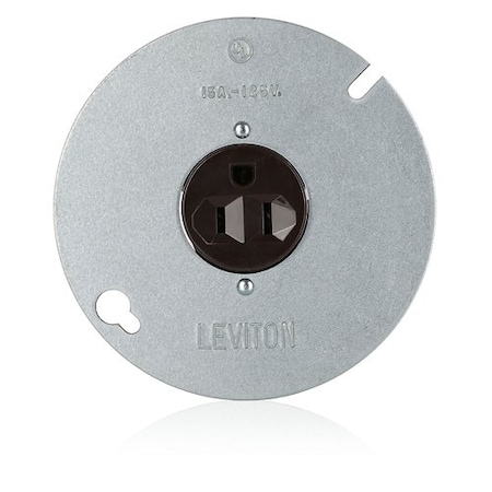 Straight Blade Receptacle, 5-15R, 15 A, 125V AC, 2 Pole, 3 Wire, Flush Mount, Grounded MPN:5059