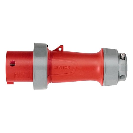 Pin & Sleeve Plug, 100 A, 277/480V AC, Three Phase, 4 Pole, IEC Grounding, Red, NEMA 3R, 4X, 6P, 12 MPN:5100P7WLEV