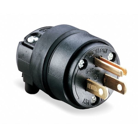 Straight Blade Plug, 5-15P, 15 A, 125V AC, 2 Pole, Screw Terminals, Grounded MPN:515PR