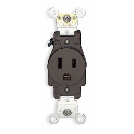 Straight Blade Receptacle, 5-15R, 15 A, 125V AC, 2 Pole, 3 Wire, Flush Mount, Self-Grounded MPN:5261-GY