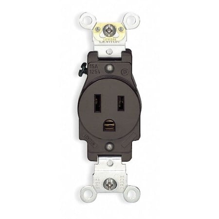 Straight Blade Receptacle, 5-15R, 15 A, 125V AC, 2 Pole, 3 Wire, Flush Mount, Self-Grounded MPN:5261-I