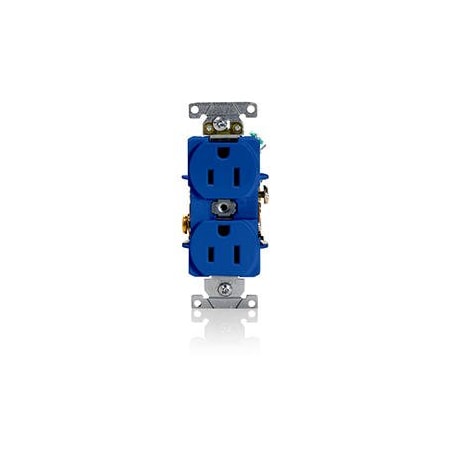 Duplex Straight Blade Receptacle, 5-15R, 15 A, 125V AC, 2 Pole, 3 Wire, Flush Mount, Grounded MPN:5262-SBU