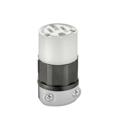 Straight Blade Connector, 5-15R, 15 A, 125V AC, 2 Pole, 3 Wire, Screw Terminals, Black, White MPN:5269-C