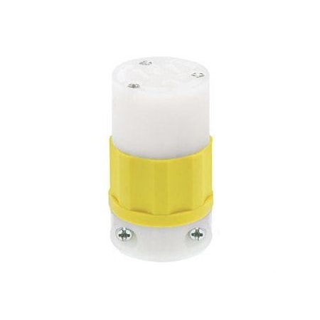 Straight Blade Connector, 5-15R, 15 A, 125V AC, 2 Pole, 3 Wire, Screw Terminals, White, Yellow MPN:5269-CY