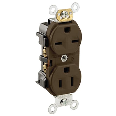 Straight Blade Receptacle, 5-15R, 6-15R, 15 A, 125/250V AC, 2 Pole, 3 Wire, Flush Mount, Grounded MPN:5292